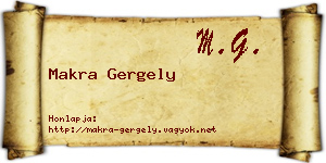 Makra Gergely névjegykártya